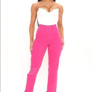 Fashion Nova Fuschia Jeans